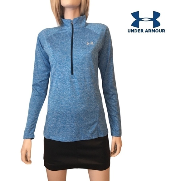 Under Armour Top Heat Gear Half ½ Zip Front Pullover Shirt Active Wear Jacket - Picture 1 of 16